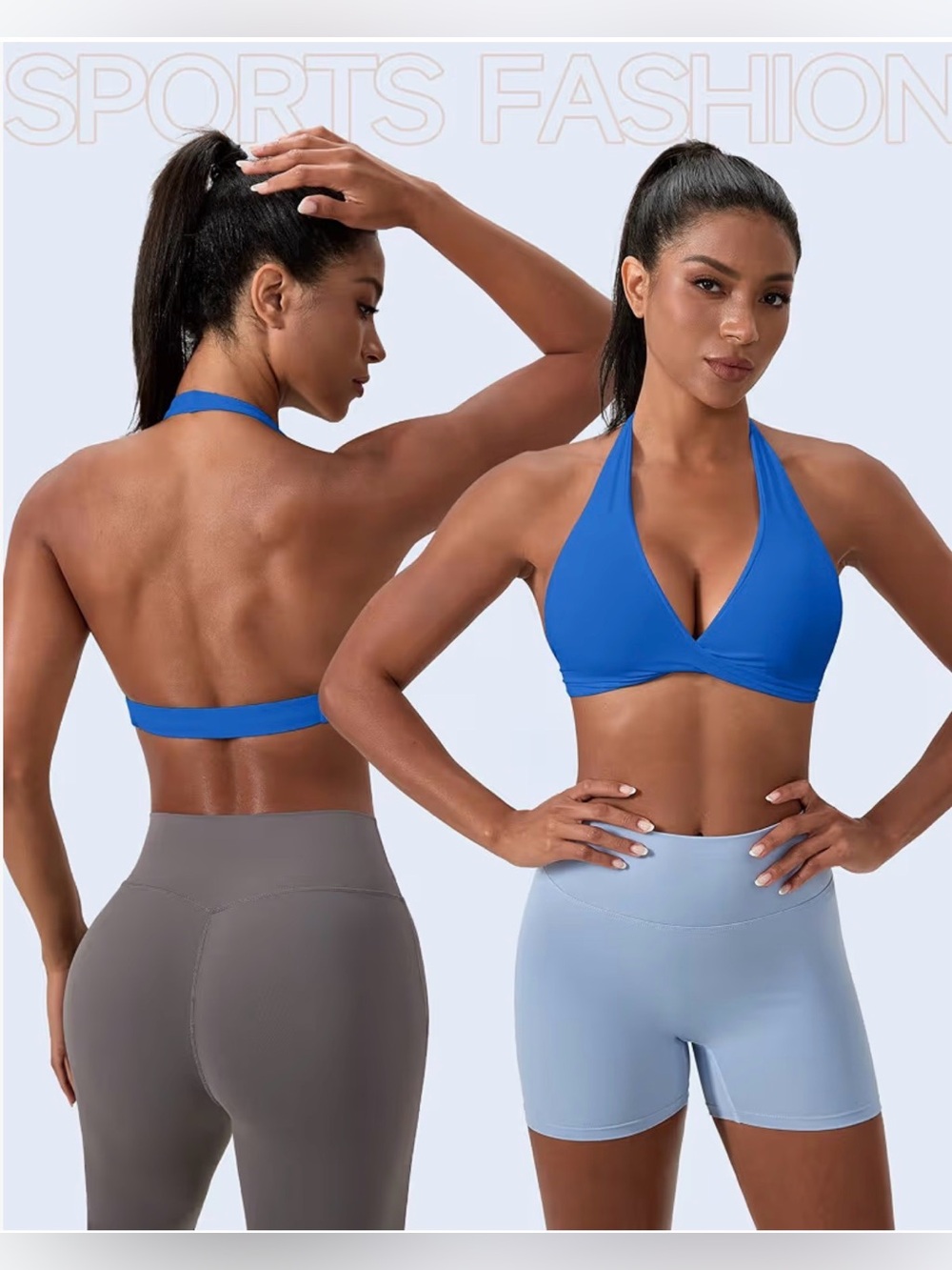 Halter Moisture Wicking Padded Sports Bra/Yoga Bra Cobalt Blue Small (2-4) NWOT